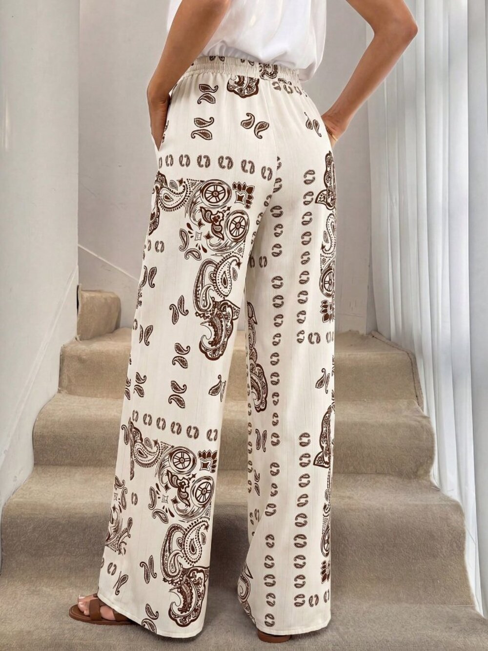 Apricot Boho Women's Straight Leg Maxi Pants - Picture 2 of 7
